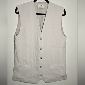 Aritzia Babaton Agency Oversized Beige Cream Vest Size Small